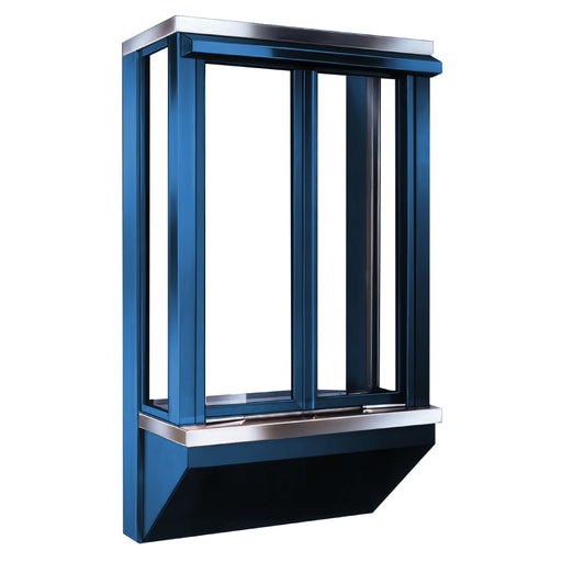 Ready Access BO-4 Drive Thru Bi-Fold Window Blue Frame Covenant Security Equipment