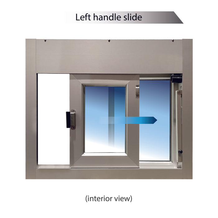 Ready Access Walkup Delivery Slider Window Covenant Security Equipment Clear Frame Left Handle Slide