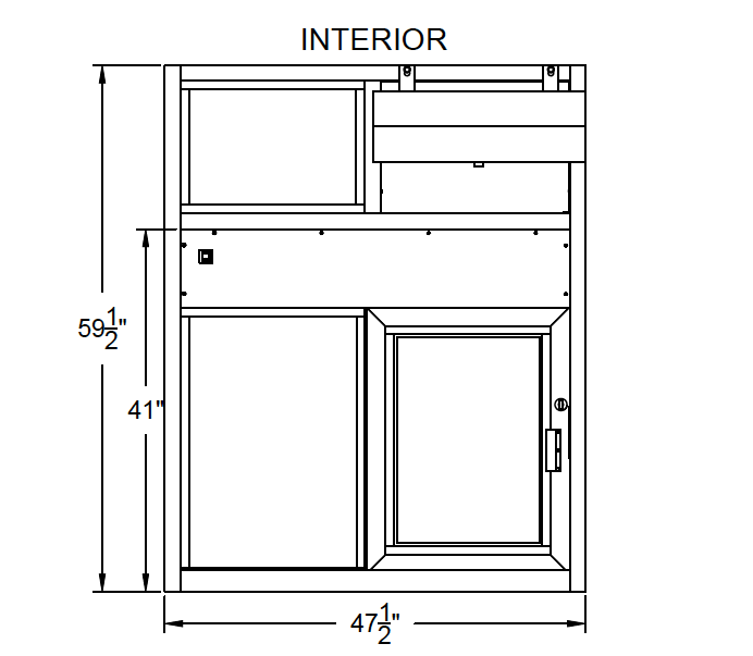 Quikserv QS-FAH-112189 | 9685 - IFSST-4860E - 47-1/2" W x 59-1/2" H - 1" Insulated - Pre-Wire - Bronze Right
