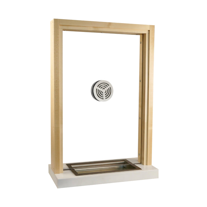 Wooden bullet resistant ticket window