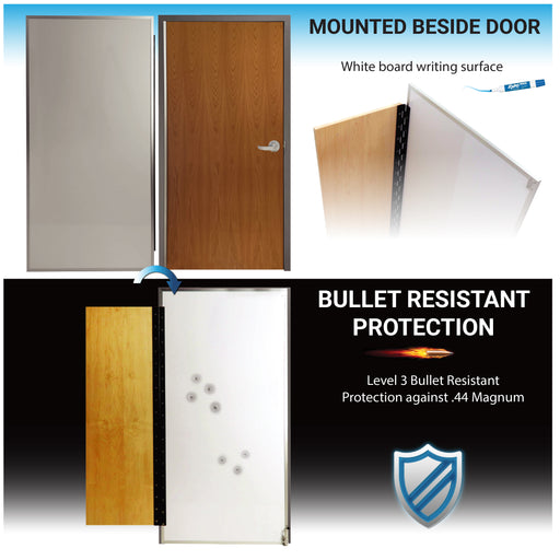 SafeShutter Bullet Resistant Swinging Whiteboard