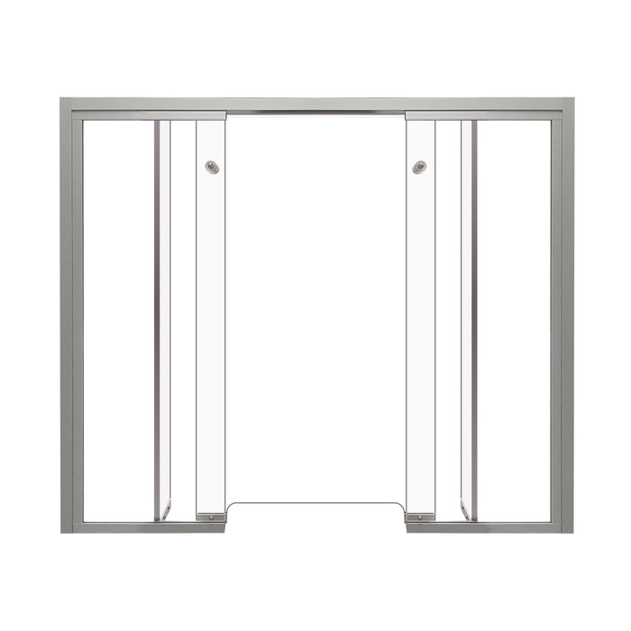 Roxbury Baffle Transaction Window Clear Anodized Small