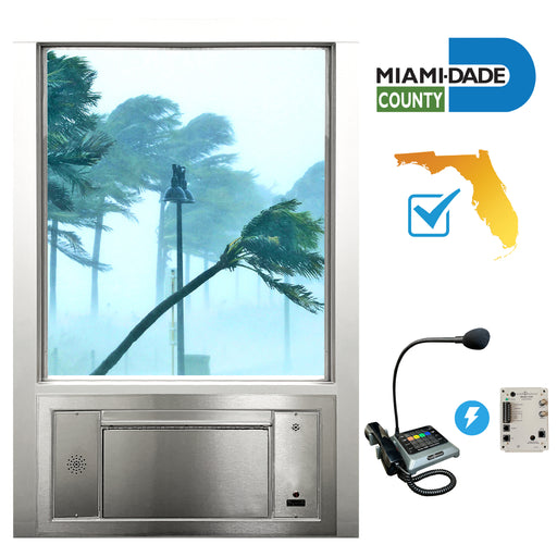 Quikserv PCJ-130-IP & QSP-713S-Mini-IP | Pharmacy Drive-thru Package | Hurricane Impact Rated