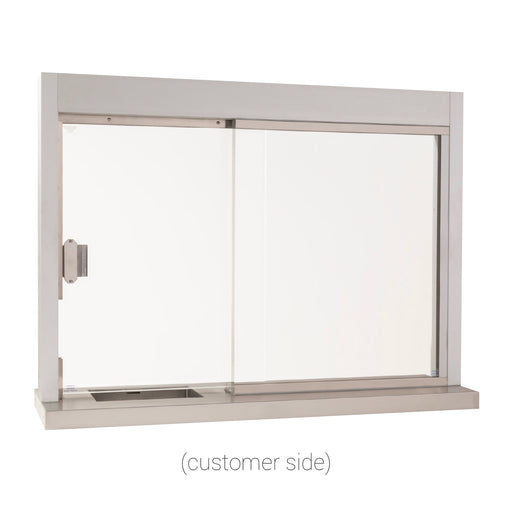 Interior self closing transaction window view