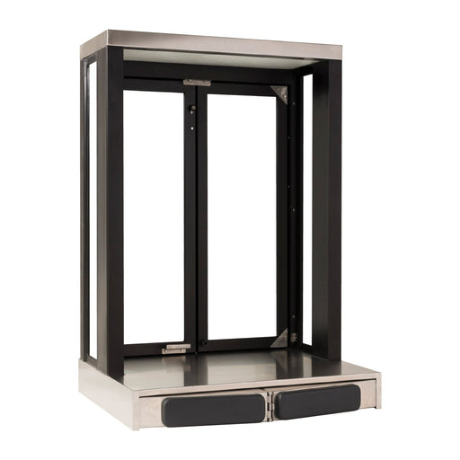 Panoramic Push Bar Bi-Fold Drive Thru Transaction Window Bronze