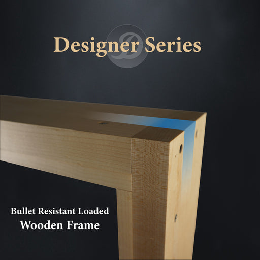 Wooden bullet resistant ticket window