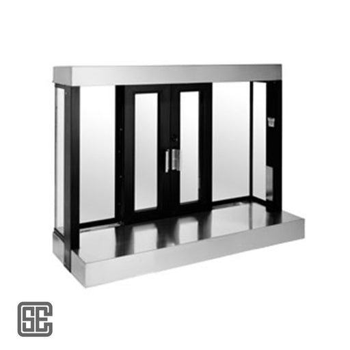 Self-Closing Drive-Thru Window with Stainless Steel Counter