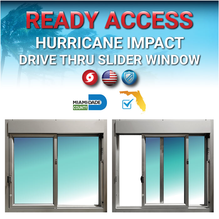 Ready Access 600 Hurricane Impact Resistant Self Closing Drive-Thru Slider Window | Multiple Color Options