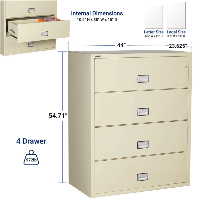 LAT4W44 Phoenix Fire-rated file putty dimensions Covenant Security Equipment