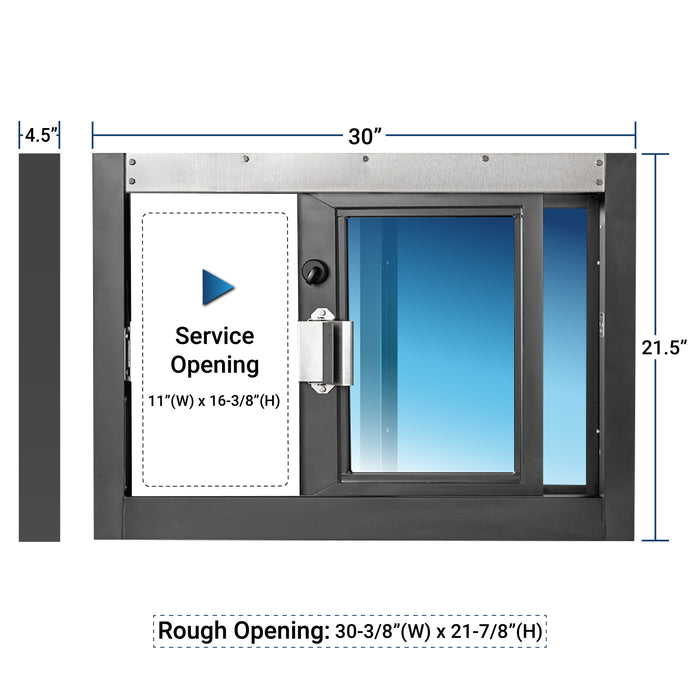 Quikserv Small Scale Side Sliding Transaction Window