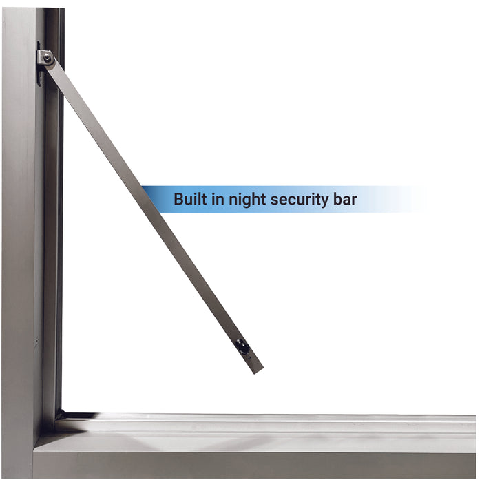 Ready Access Walkup Delivery Slider Window Clear Frame Covenant Security Equipment Build in night security bar