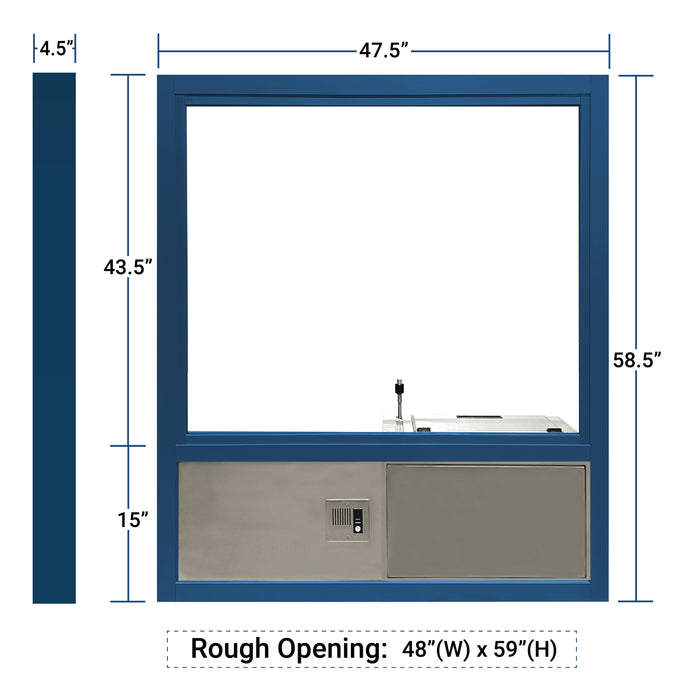 Ready Access 603 Security Window – Fixed Pane with Transaction Drawer Covenant Security Equipment