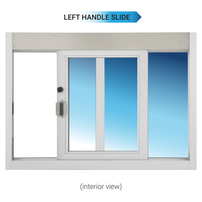 Quikserv left handle slide self-closing drive thru for service window, SC-4030, SC-3030, Covenant Security Equipment