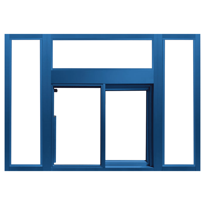 Ready Access 275 Self Closing Drive-Thru Slider Window with Transom and Side Lights, 1/4" Tempered Glass | Multiple Color Options