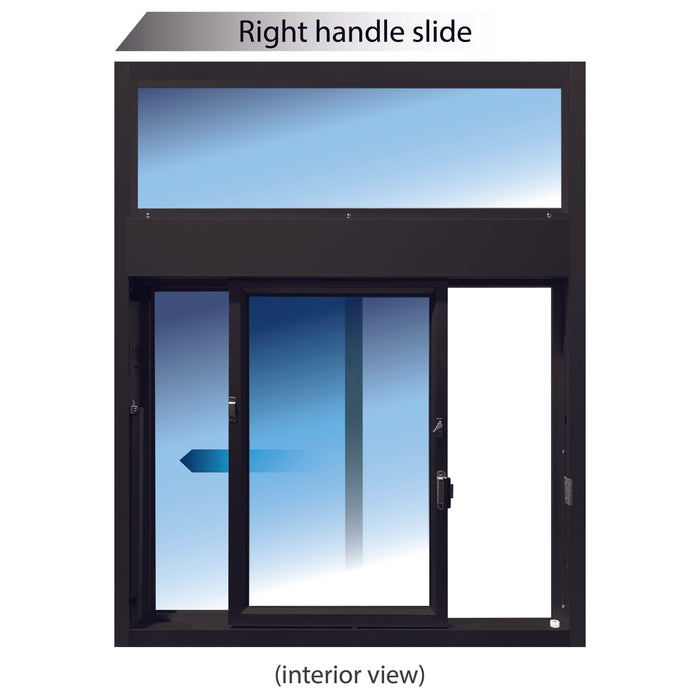 Ready Access 275 Self Closing Drive-Thru Slider Window with Transom | 47.5"H x 59.5"H | Multiple Color Options