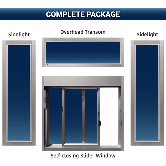 Ready Access 600 insulated window with transom and 2 sidelights drive thru covenant security equipment complete package