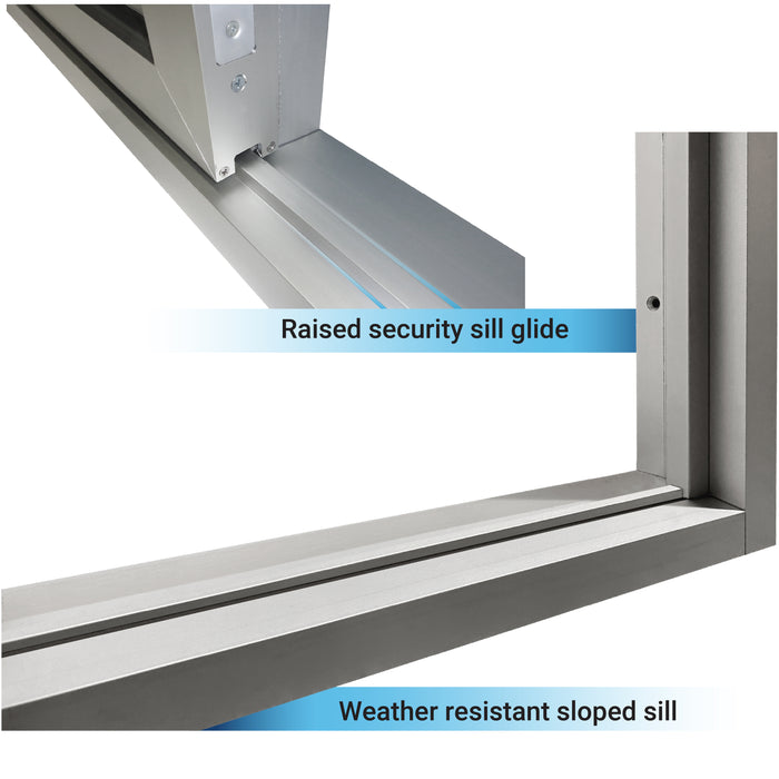 Ready Access 600 Single Panel Sliding Transaction Drive Thru Window 3/4" Insulated Glass Covenant Security Equipment Sill details