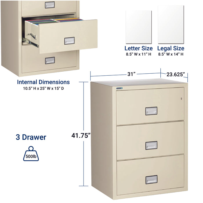 Phoenix Safe lateral file 3 drawer LAT3W31 Covenant Security Equipment