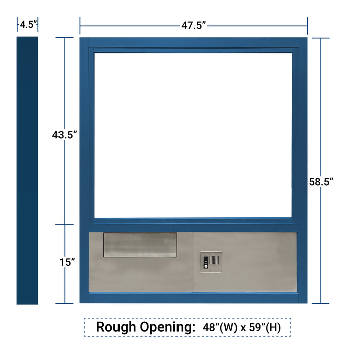 603 Ready Access Security Window – Fixed Pane with Cash Transaction Drawer Covenant Security Equipment 