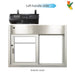 California SS-4035E 432 sq in, clear anodized, left hand, with Quikserv air curtain (interior view)