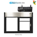 California SS-4035E 432 sq in, dark bronze, right hand, with Quikserv air curtain (interior view)
