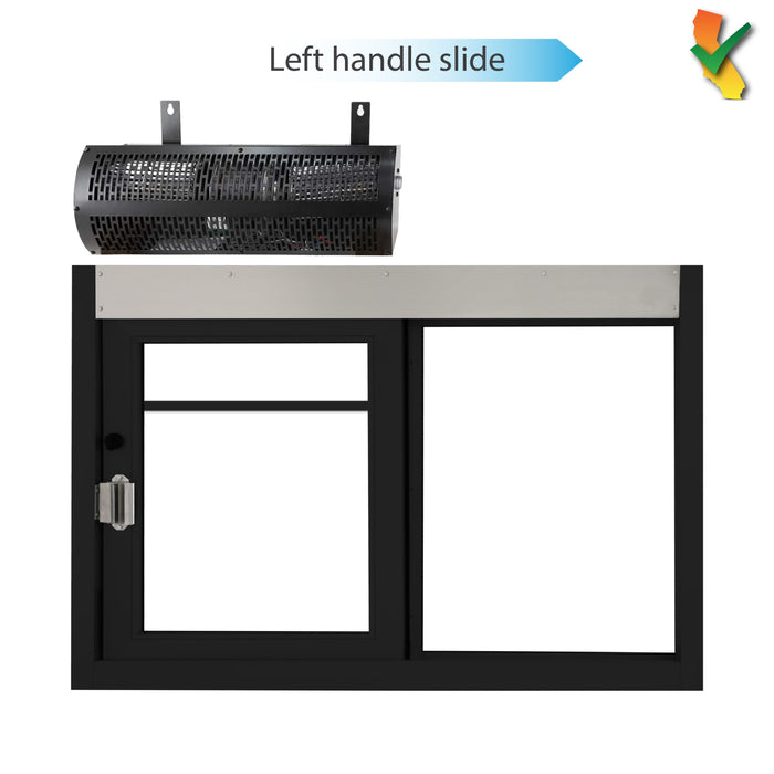 California SC-4030 432 sq in, dark bronze, left hand, with Quikserv air curtain (interior view)