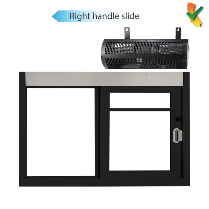 California SC-4030 432 sq in, dark bronze, right hand, with Quikserv air curtain (interior view)