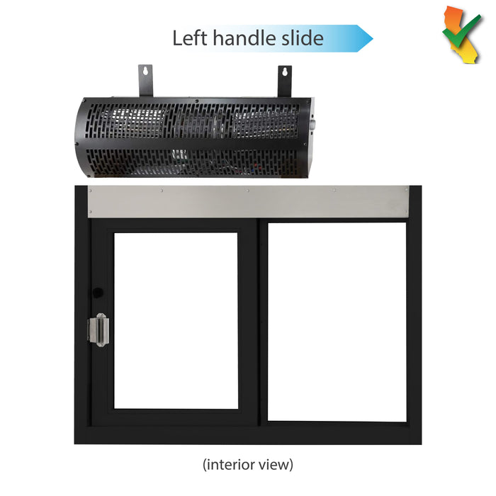 California SC-3030 dark bronze, left hand, with Quikserv air curtain (interior view)