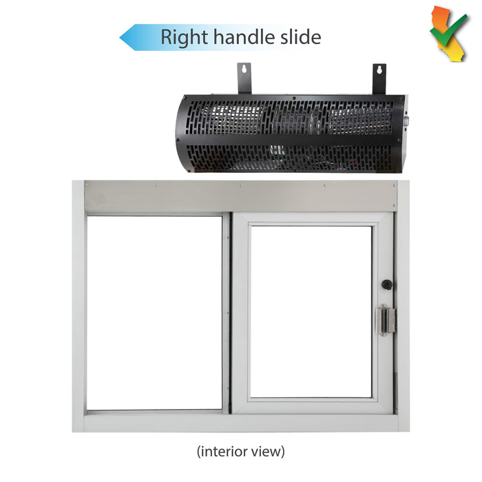 California SC-3030 clear anodized, right hand, with Quikserv air curtain (interior view)