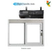 California SC-3030 clear anodized, right hand, with Quikserv air curtain (interior view)