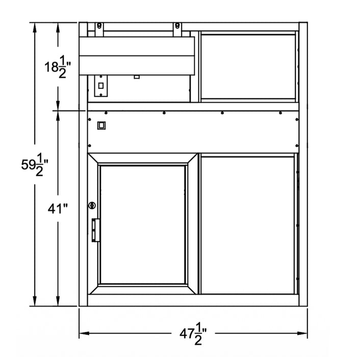 IFT-4860E-B-L DRIVE THRU WINDOW Electric Single Slider with Non-heated Air Curtain, Brz Alum, Left 47 1/2" x 59 1/2"