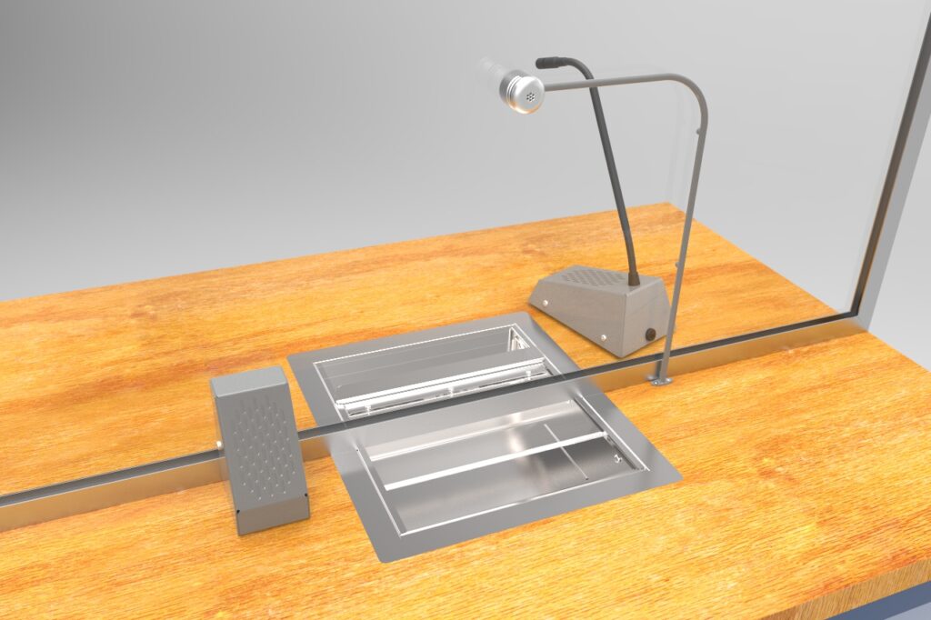 Mounted Window Intercom System with Bent Microphone STS-K058