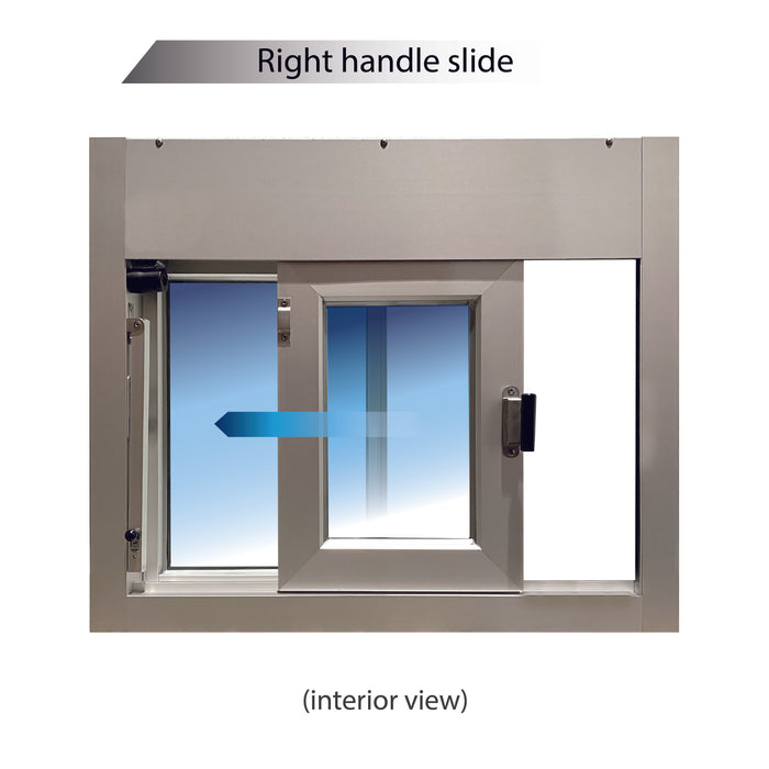 Ready Access Walkup Delivery Slider Window Covenant Security Equipment Clear Frame Right Handle Slide