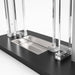Close up of Base Clear Anodized Aluminum Frame with Glass Baffled Transaction Window with Base and Deal Tray