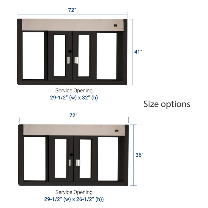 BP-7236E / BP-7241E Bi-Parting drive thru window Quikserv Covenant Security