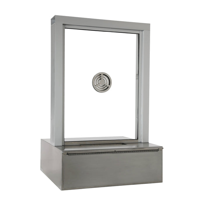 STOCK | CSE-QS-TS-PD | Ticket Window With Pizza Drawer Transaction Station | Clear Anodized 1/4" Tempered