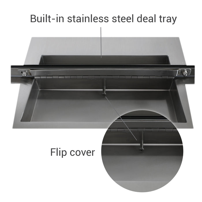 STOCK | CSE-QS-TS-PD | Ticket Window With Pizza Drawer Transaction Station | Clear Anodized 1/4" Tempered