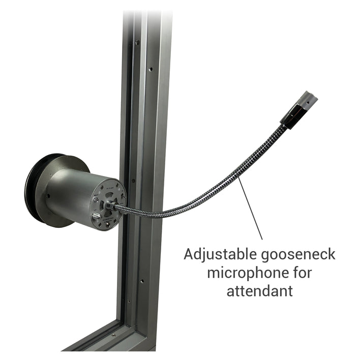 Amplified speak-thru adjustable gooseneck