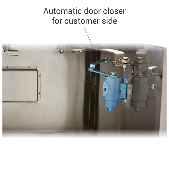 Armortex bullet resistant package receiver automatic door closer