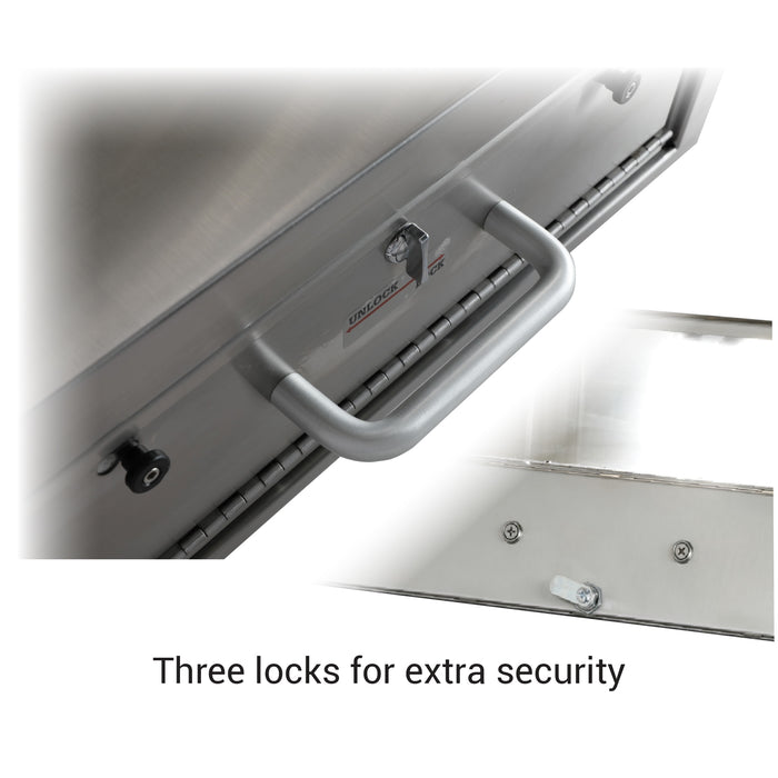 STOCK | CSE-QS-TS-PD | Ticket Window With Pizza Drawer Transaction Station | Clear Anodized 1/4" Tempered