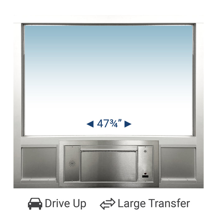 Large Transfer Drive-thru Transaction Window Station | 47-3/4" (W) x 49-1/4" (H) | CSE-QS-TS-713S-Mid