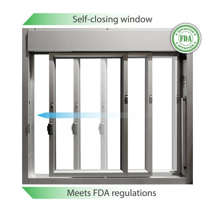 275-SC Ready Access Self Closing Drive-Thru Slider Window Multiple Colors self-closing window