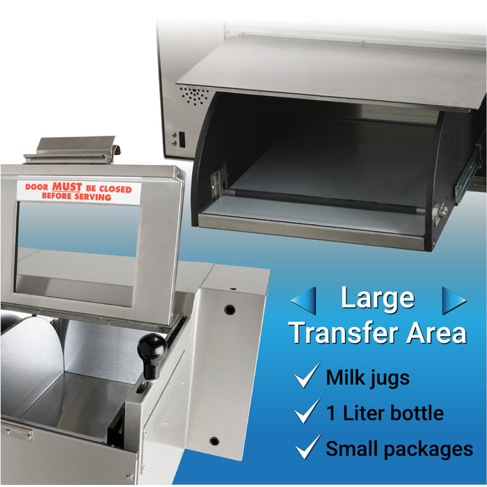 Convenience Store or Pharmacy Drive-Thru Transaction Station with Self-Closing Slider Window and Transaction Drawer | CSE-QS-BRDW-4855