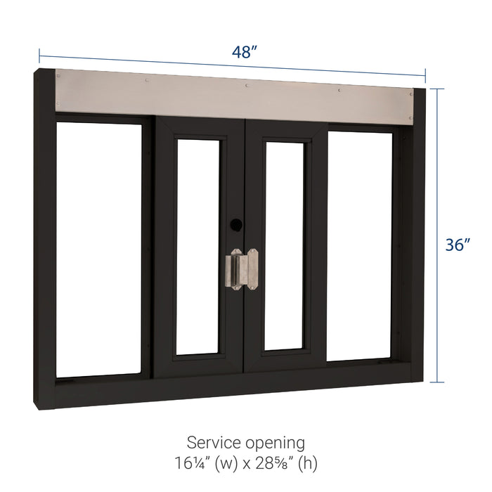 Quikserv Bi-parting Self Closing Drive Thru Window |  | Multiple Sizes