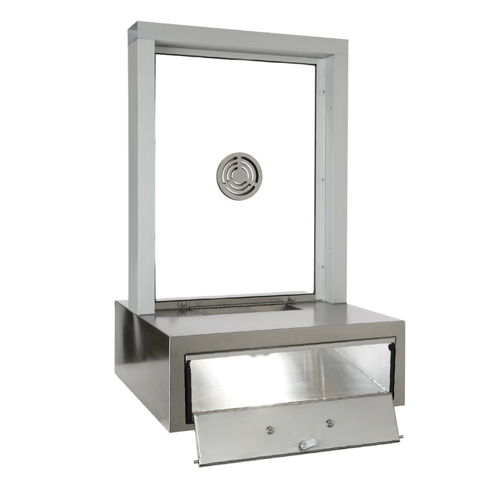 STOCK | CSE-QS-TS-PD | Ticket Window With Pizza Drawer Transaction Station | Clear Anodized 1/4" Tempered