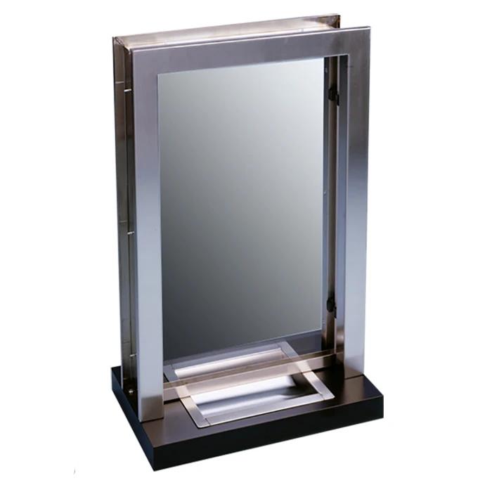 T3 Style 24x36 Bullet Resistant Ticket Window w/ Natural Voice Frame and Laminate Base