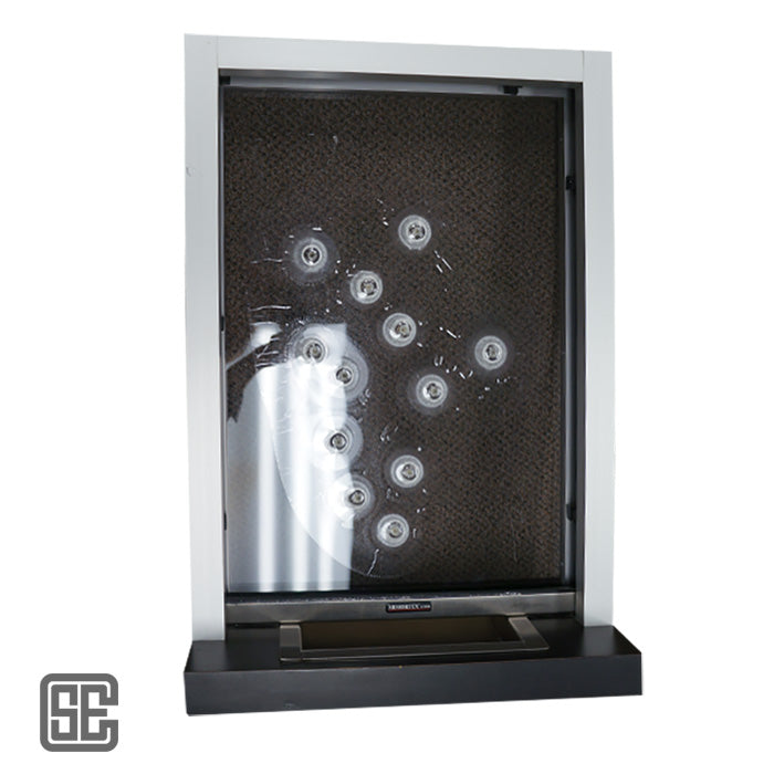 T3 Style 24x36 Bullet Resistant Ticket Window w/ Natural Voice Frame and Laminate Base